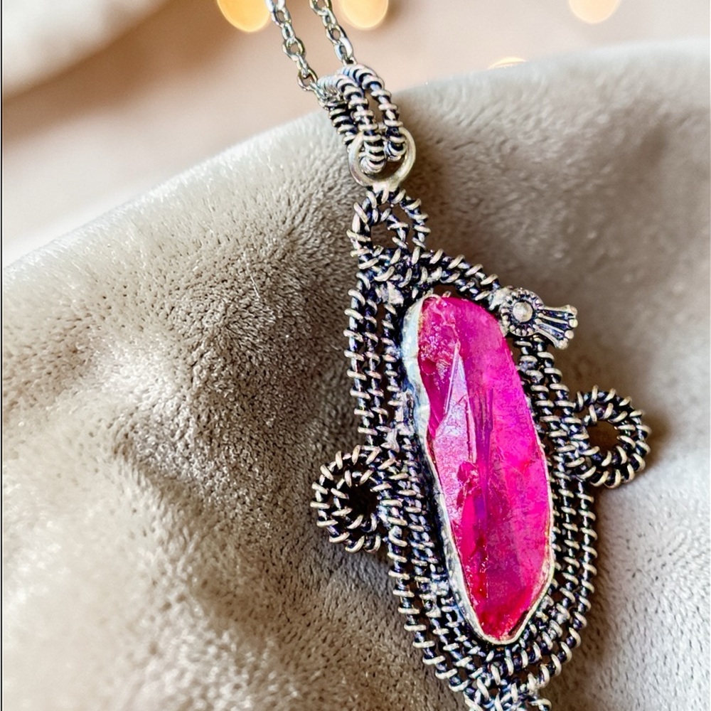 Pink Gemstone Pendant Necklace